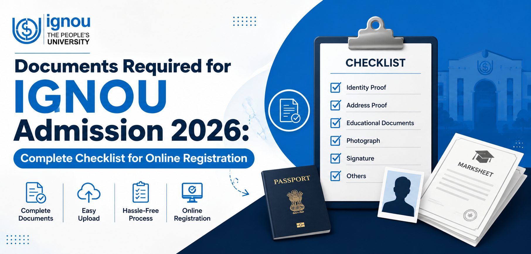 Documents Required for IGNOU Admission 2026: Complete Checklist for Online Registration